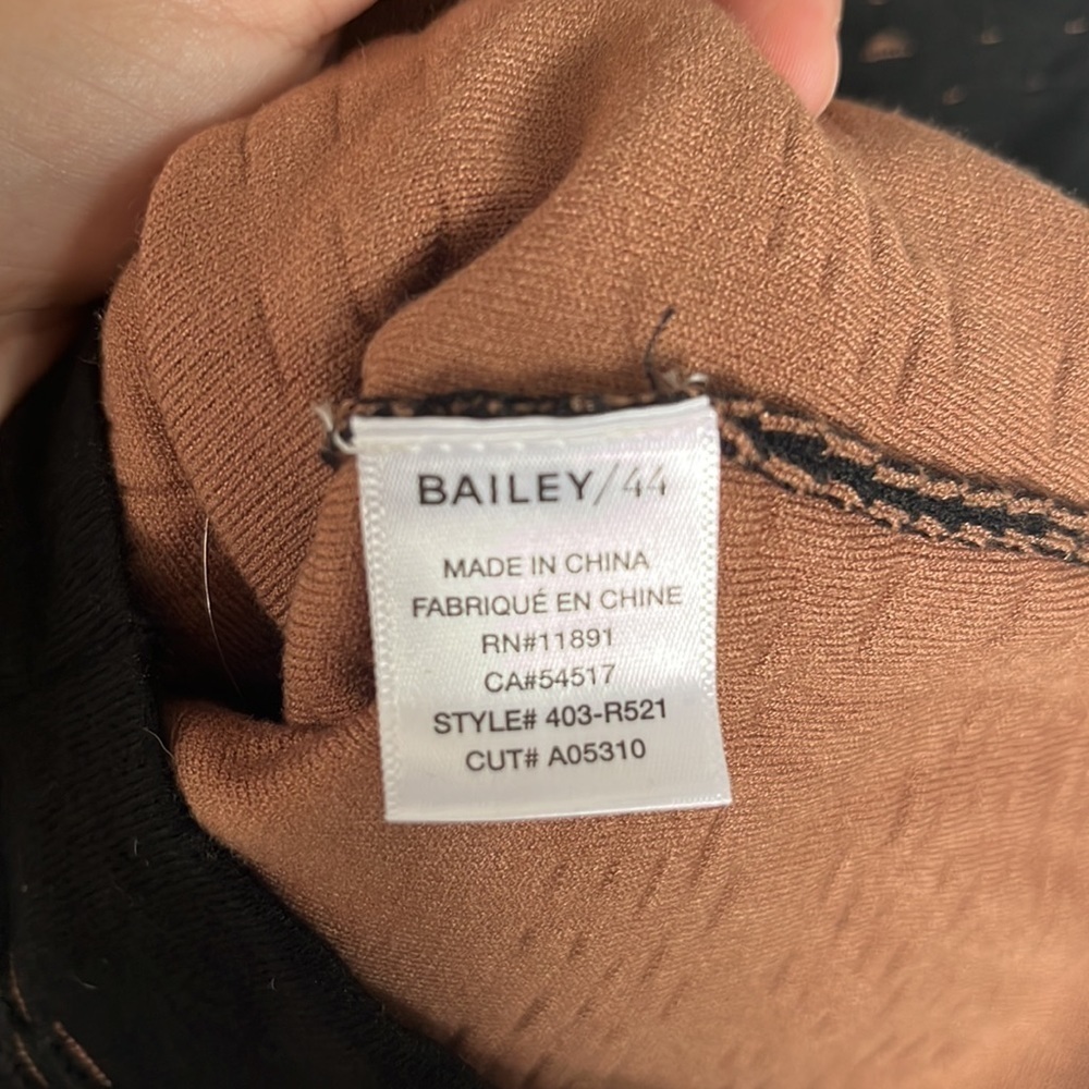 Bailey 44 Sleeveless Desperado Bodycon Eyelet Black /Tan Dress - Picture 3 of 5